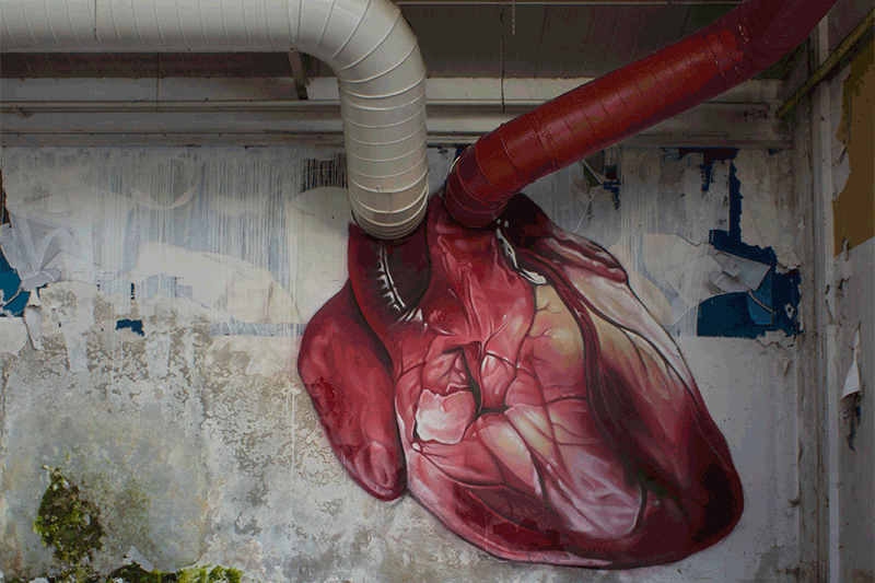 Cool Pre-Valentine’s Day Beating-Heart Street Art by Croatian Artist Lonac