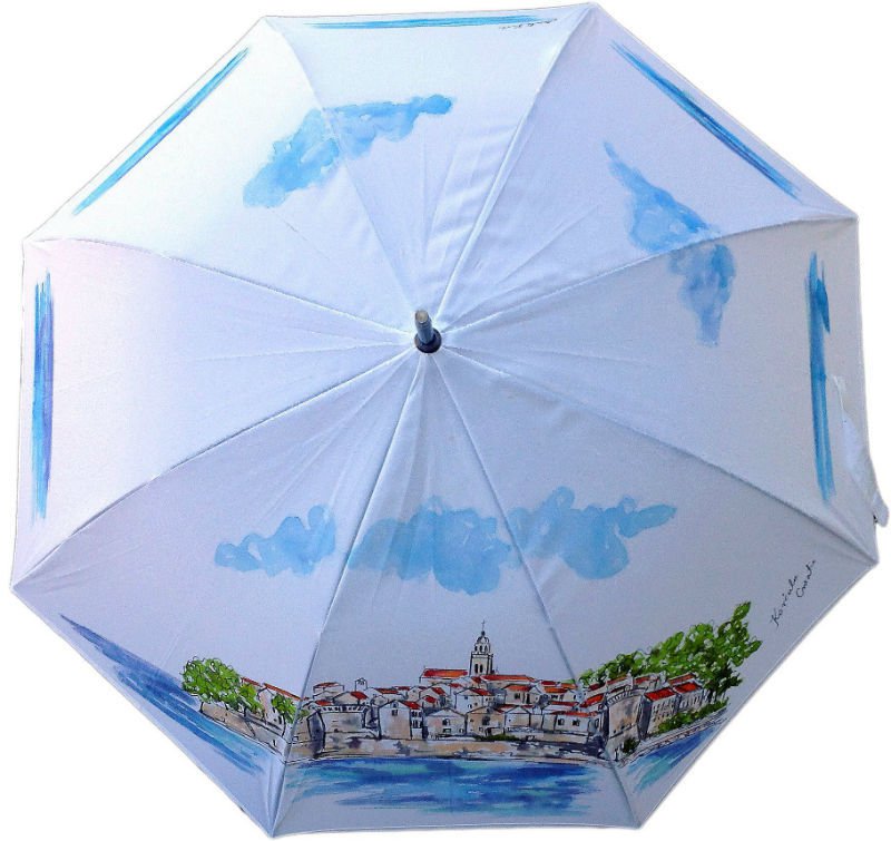 Korčula inspired umbrella (photo: pixsell/hrvatskikisobran)