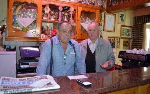 Owner Miro Klarić and Slavko Križ at Cafe Klarić (photo credit: M. KRMPOTIĆ)