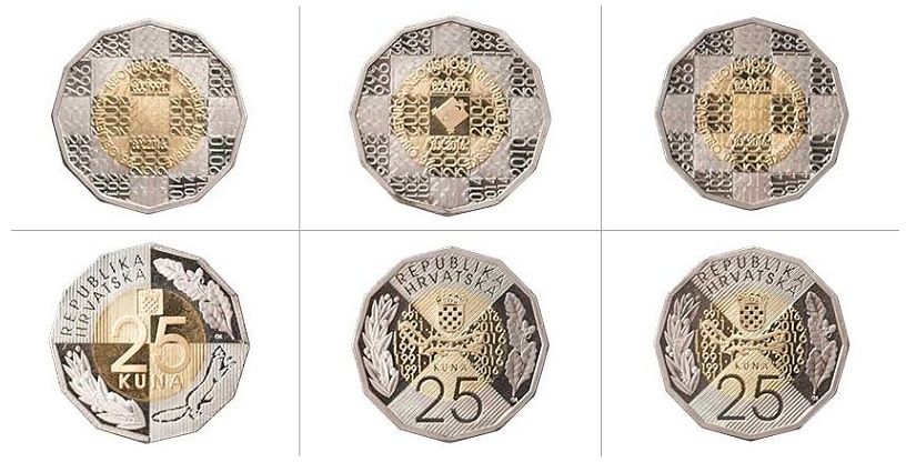 Three designs for new 25 kuna coin (photo: HNB)