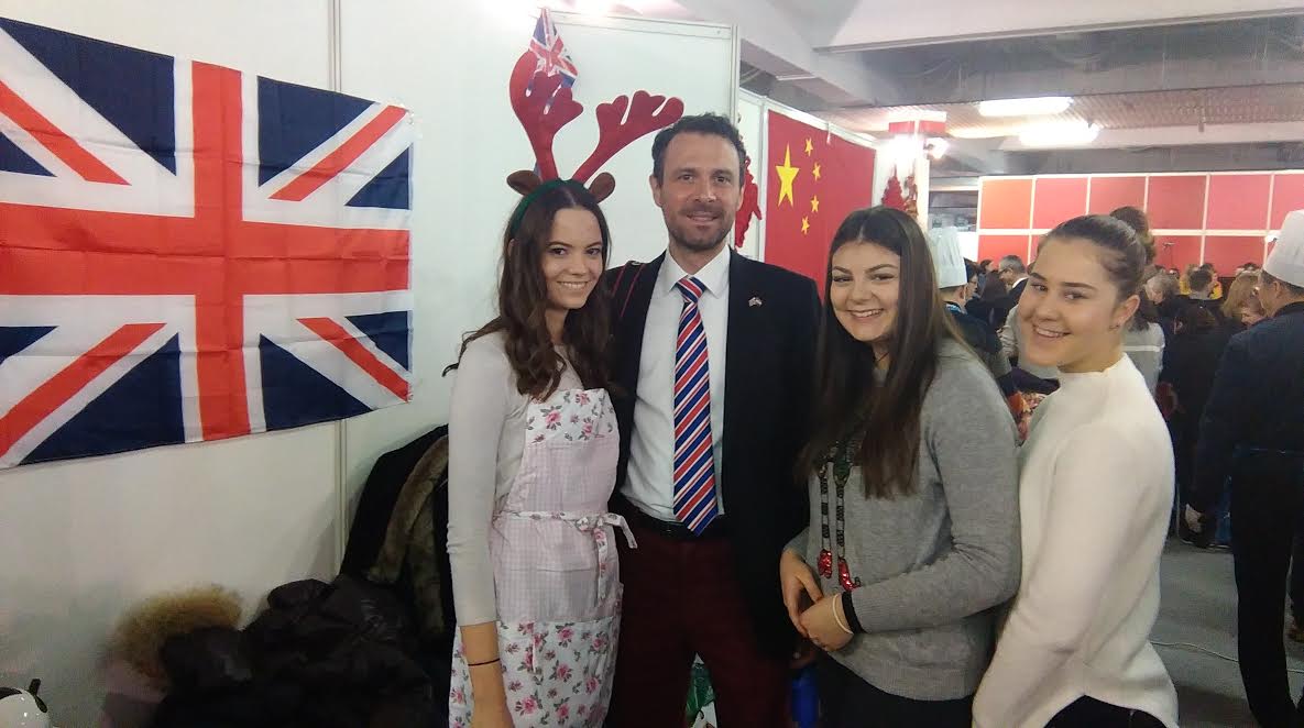 British Ambassador Andrew Dalgleish with some of the students from the British International School of Zagreb