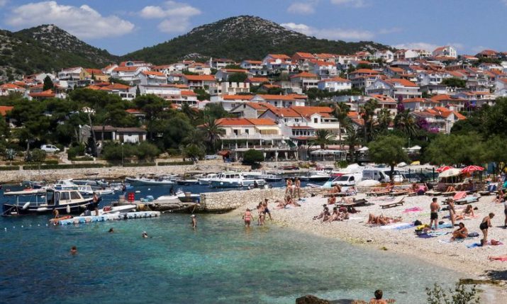 Where is the sea warmest on the Croatian coast?