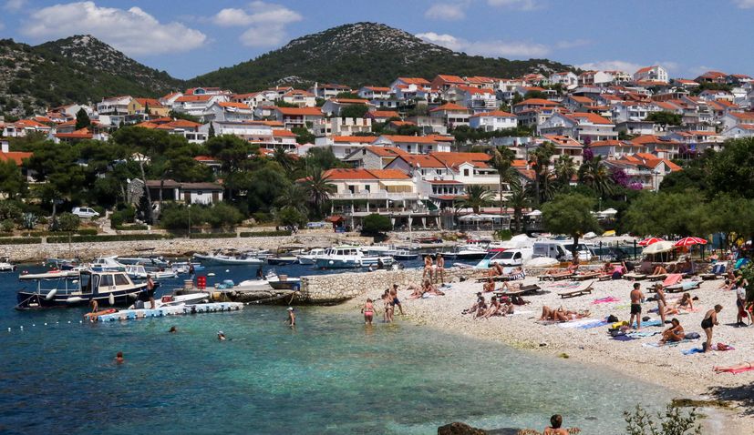 Where is the sea warmest on the Croatian coast?