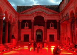 Peristil in Split Turns Red to Mark 50th Anniversary