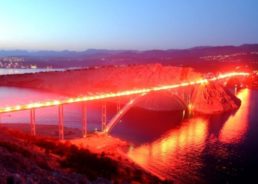 Krk Bridge Spectacularly Lit Up to Mark Victory Day