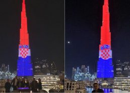 World’s tallest building lights up in Croatian flag colours
