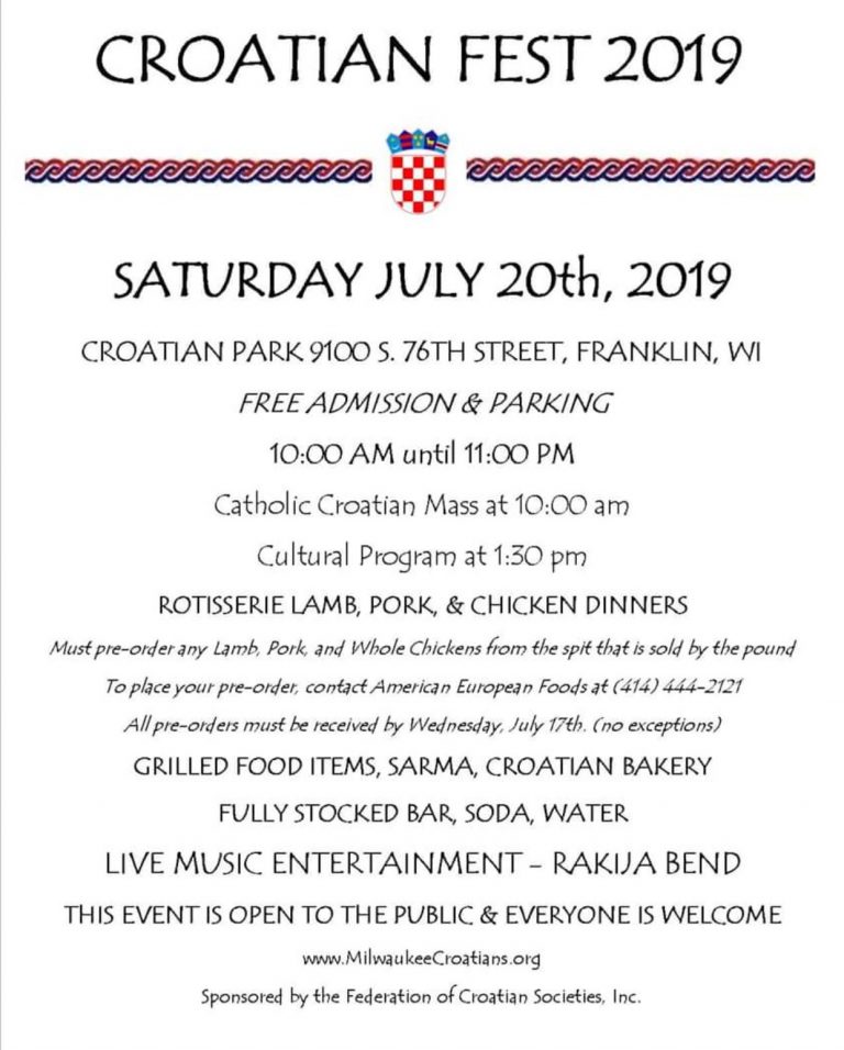 Croatian Fest to be held in Milwaukee, Wisconsin in July | Croatia Week