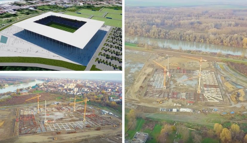 VIDEO: Construction of impressive new football stadium in Osijek on track