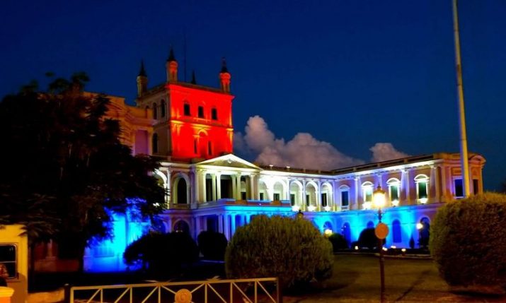 Paraguay lights up government house in Croatian flag colours to show solidarity