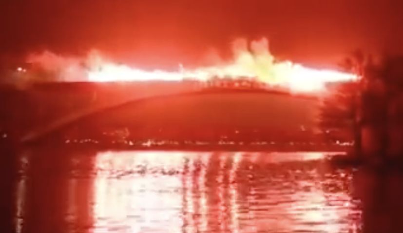 VIDEO: One of Europe’s most impressive bridges lit up for late Croatian footballer with flares  