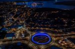 Istria’s biggest roundabout illuminated in blue to mark corona victory