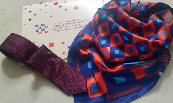 Cravat, neckerchief presented as Croatia’s EU presidency protocol gifts
