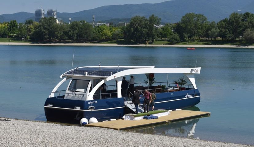 Solar-powered electric boat ‘solarCat’ presented on Zagreb’s Lake Jarun