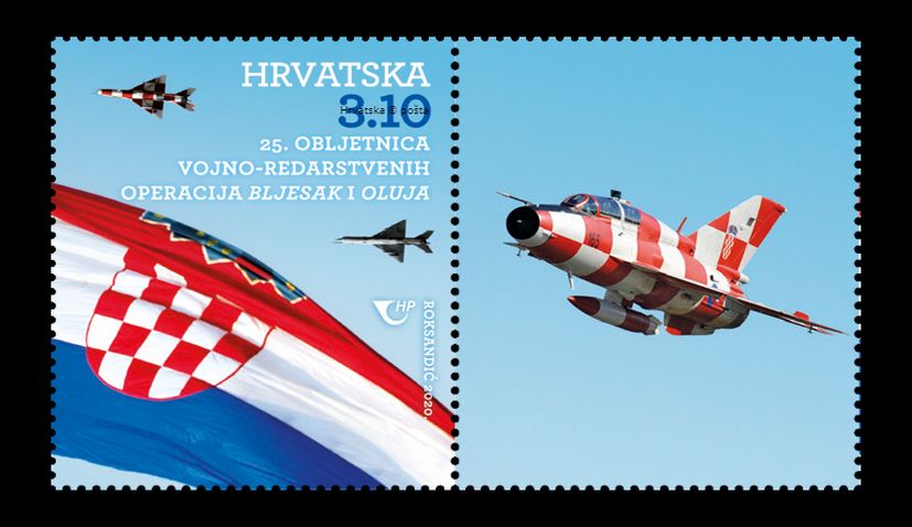 Commemorative stamps issued to mark 25th anniversary of operations Bljesak & Oluja