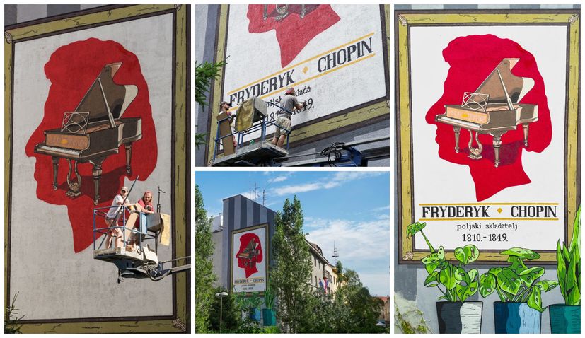 PHOTOS: New mural in Zagreb centre dedicated to famous Polish composer Chopin
