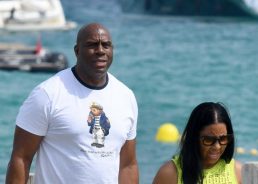 Basketball great Magic Johnson holidaying on the Croatian coast