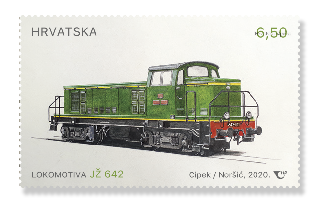 train stamp croatia 
