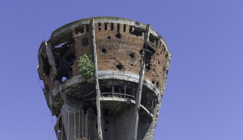 Vukovar Water Tower:  Symbol of defence of Vukovar, Croatia