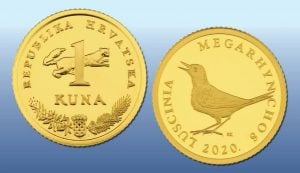 Croatian one kuna gold coin