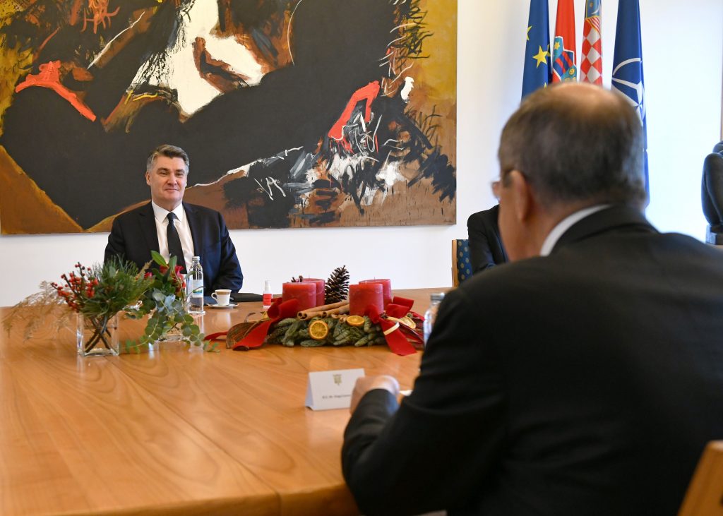 President Milanovic talks with Russia's Minister Lavrov 1