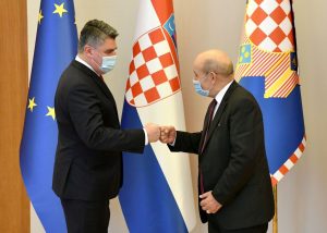 Croatian president Milanović receives French foreign minister