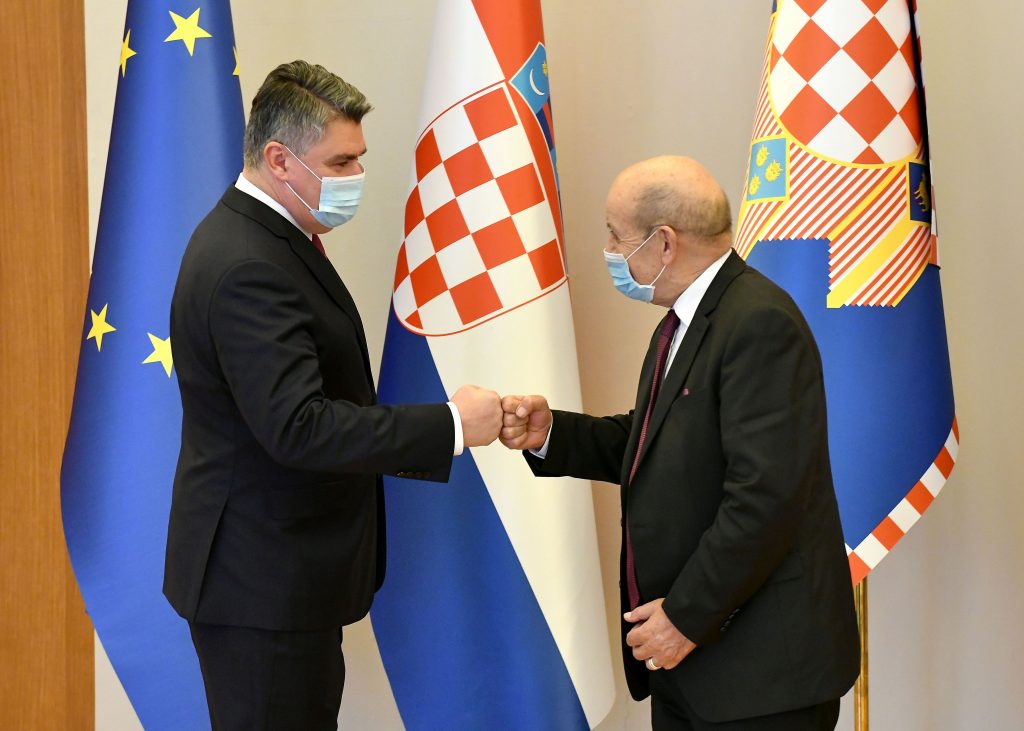 Croatian president Milanović receives French foreign minister