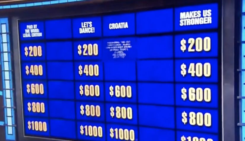 VIDEO: Croatia a category on US game show Jeopardy! for first time
