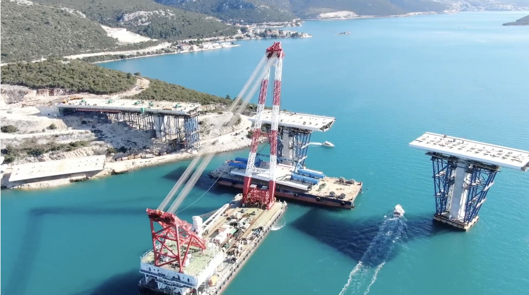 VIDEO: Pelješac Bridge pillar connected with the mainland | Croatia Week