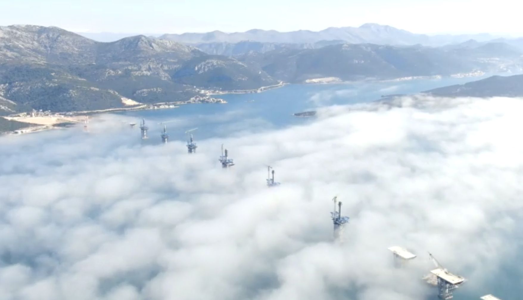 Check out latest Pelješac bridge video in amazing fog 