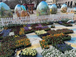 Traditional display of giant decorated Easter eggs opens in Croatian city