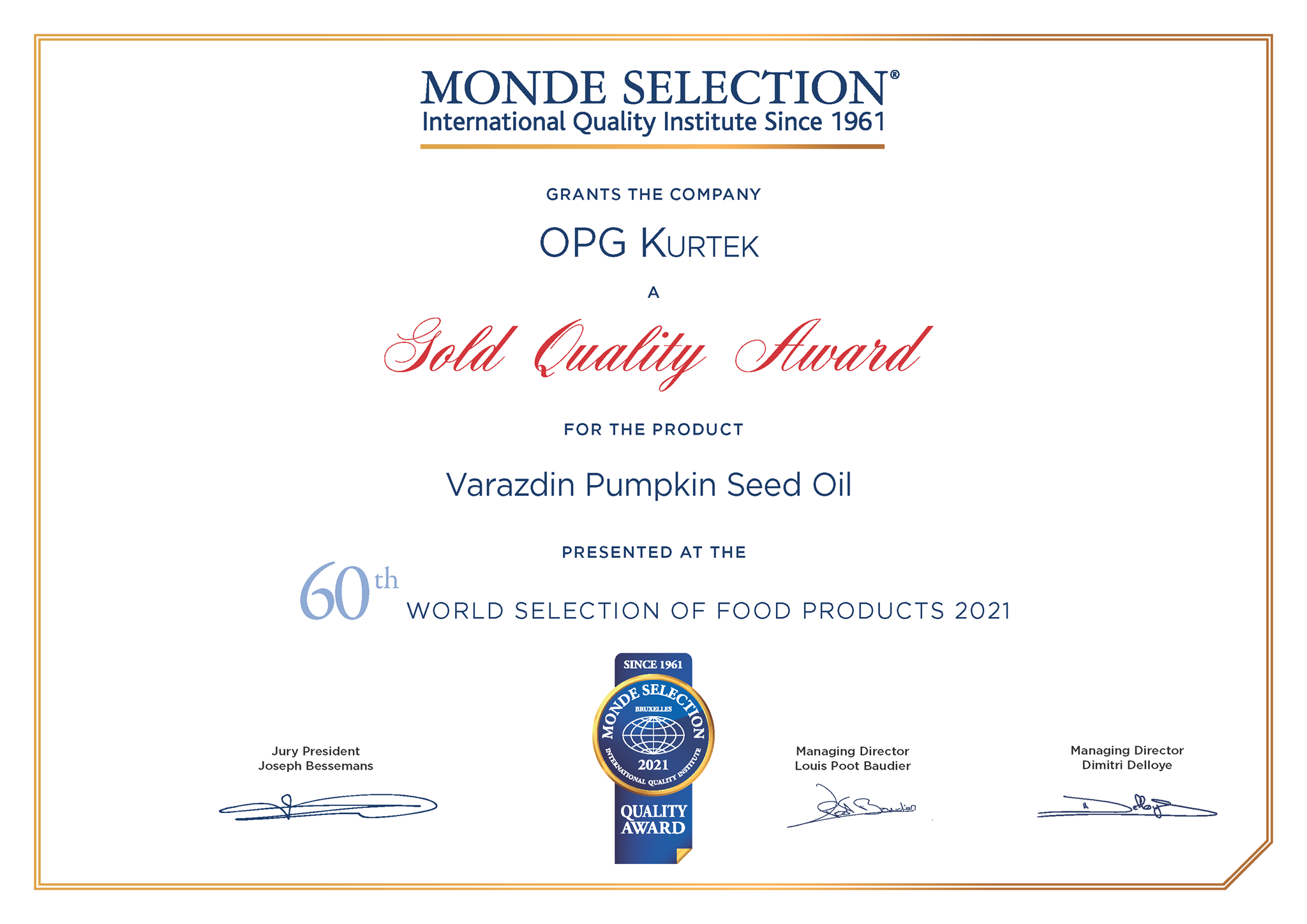 Varaždin pumpkin seed oil declared world’s best at prestigious competition 