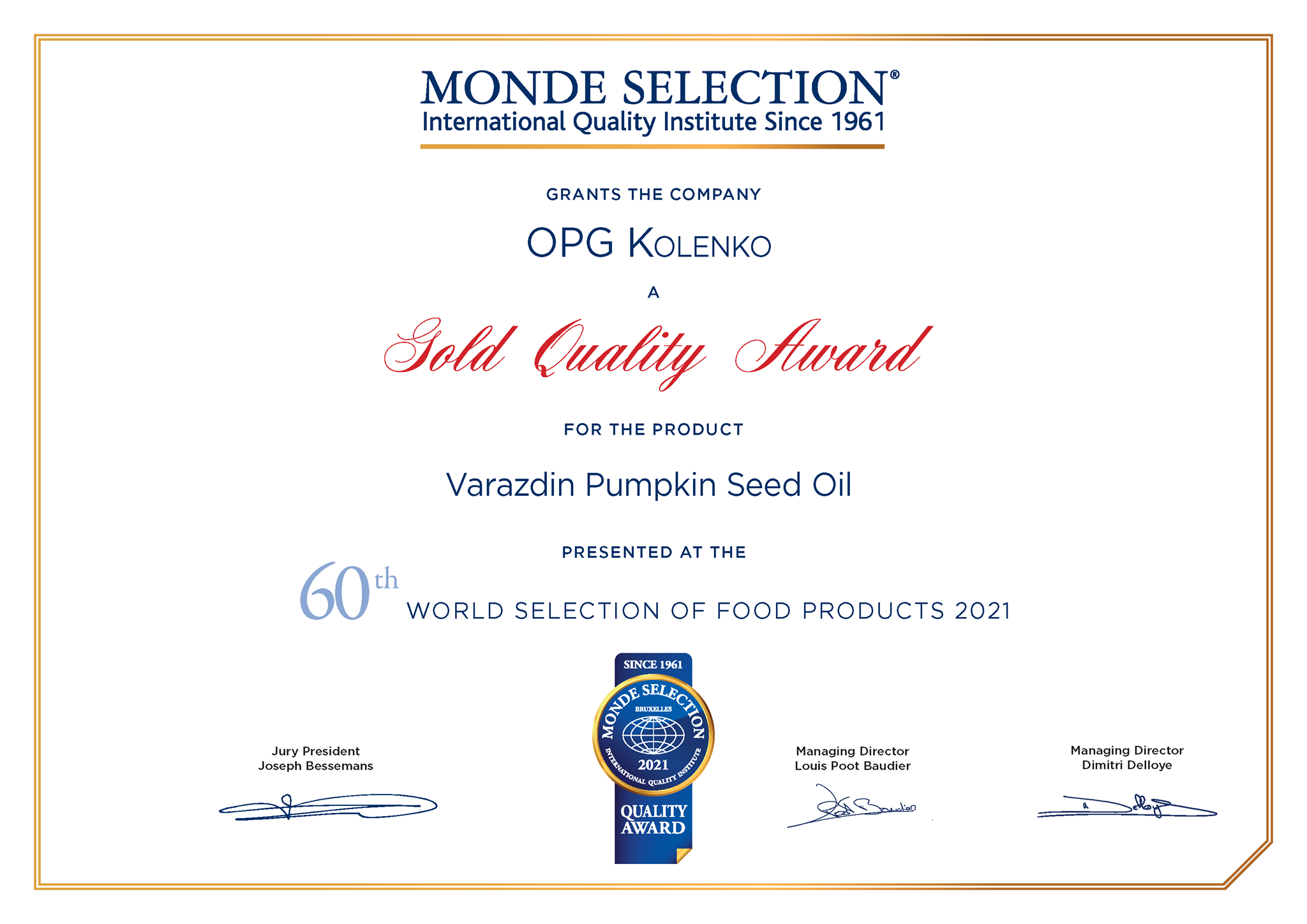 Varaždin pumpkin seed oil declared world’s best at prestigious competition 