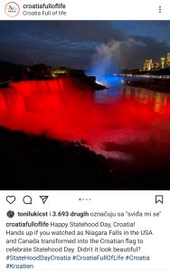 Niagara Falls light up in Croatian colours