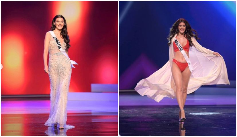 VIDEO: Miss Universe Croatia presents swimwear and evening gown at preliminary competition