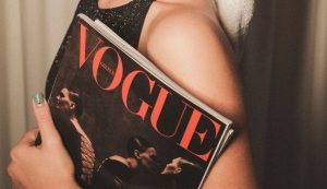 Billie Eilish on Vogue cover wearing suspender belt by Croatian seamstress