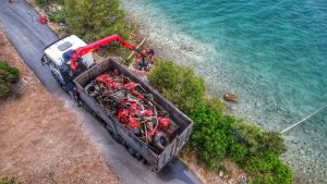 Fifteen tonnes of waste pulled out from sea at Vis island