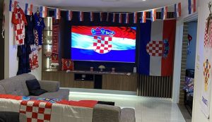 Passionate Croatia fans in Australia set up epic TV room for Euros