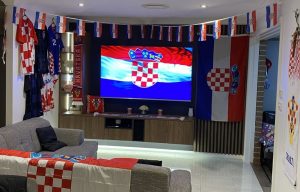 Passionate Croatia fans in Australia set up epic TV room for Euros