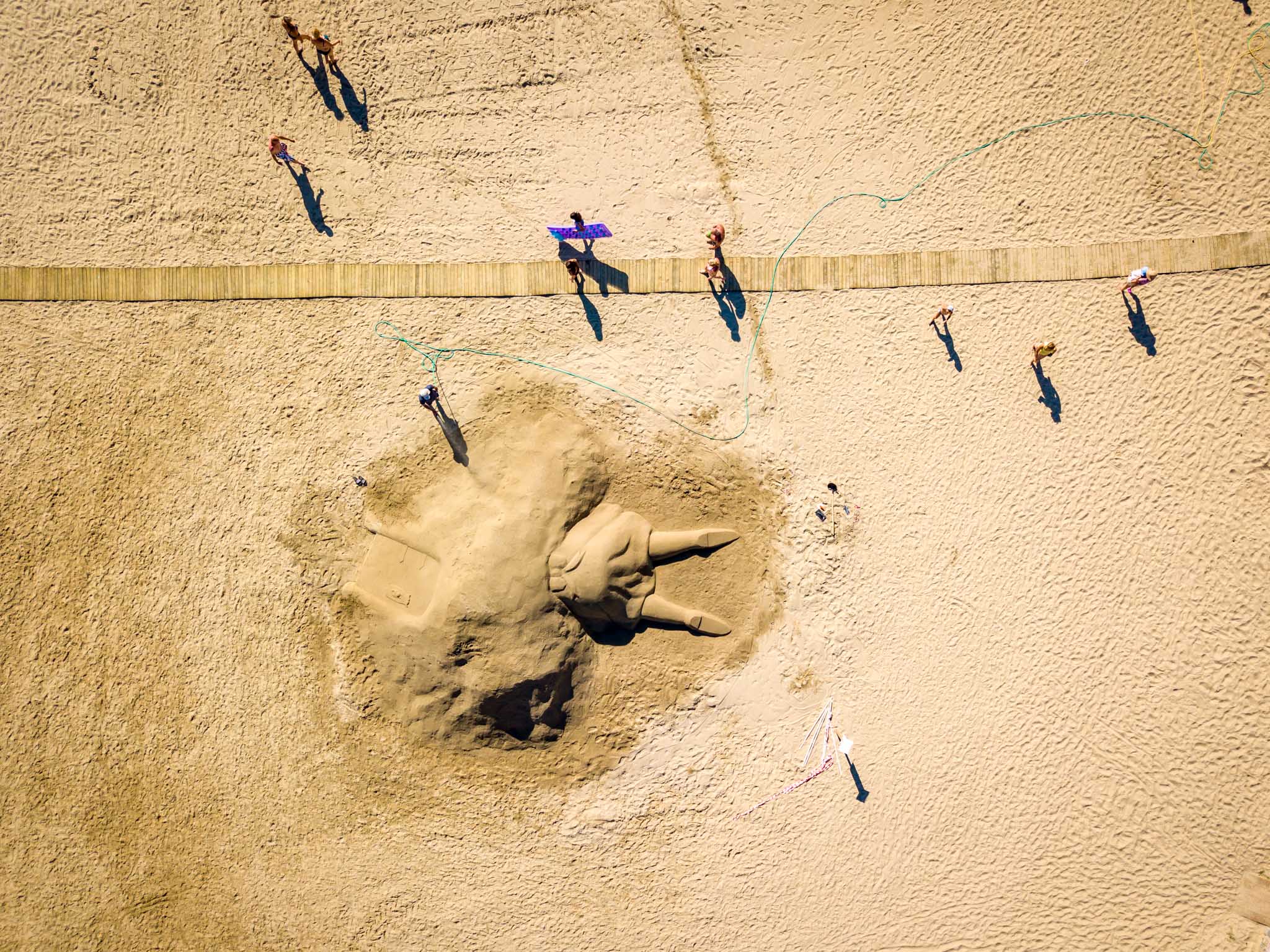 Amazing sand sculptures on Paradise beach in Lopar
