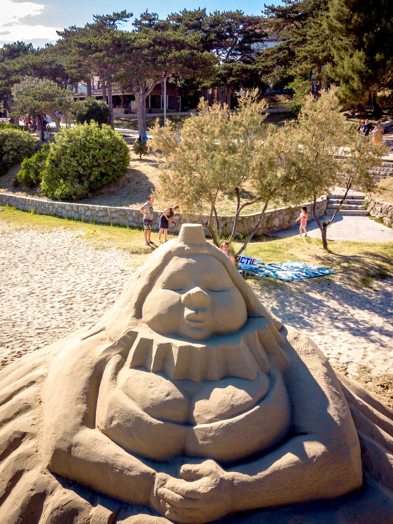 Amazing sand sculptures on Paradise beach in Lopar