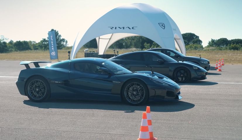  Rimac Nevera takes on Porsche Taycan and BMW M5 in drag race