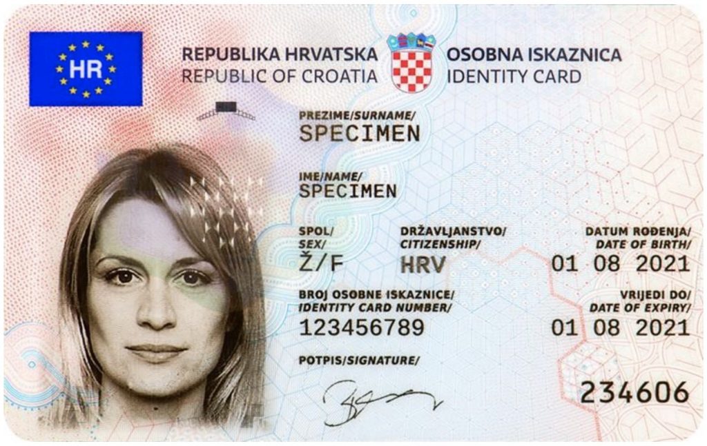 croatian id card travel
