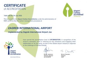 Zagreb airport carhon accreditation