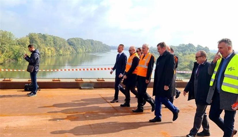 Croatia-Bosnia bridge across River Sava at Gradiška fully joined together