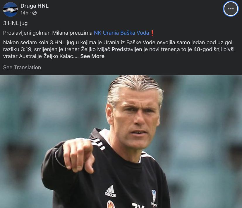 Former Australia keeper Željko Kalac lands head coach job in Croatia
