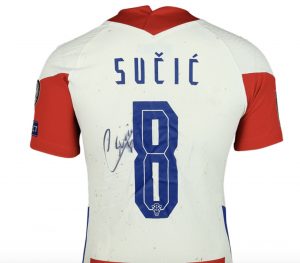 worn and signed shirts of the Croatian national football team Slovakia sold online auction