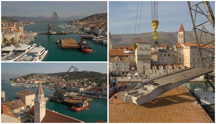 VIDEO: Old Čiovo bridge removed and taken to Korčula