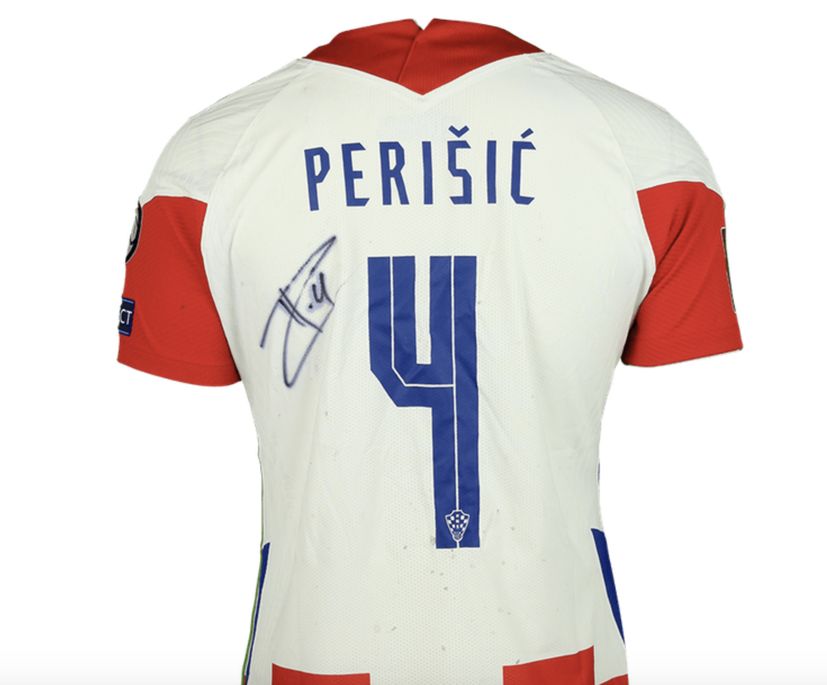 worn and signed shirts of the Croatian national football team Slovakia sold online auction
