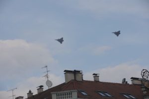 Rafale fighter planes purchased by Croatia fly over Zagreb