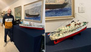 Model of legendary Croatian ship made with LEGO blocks